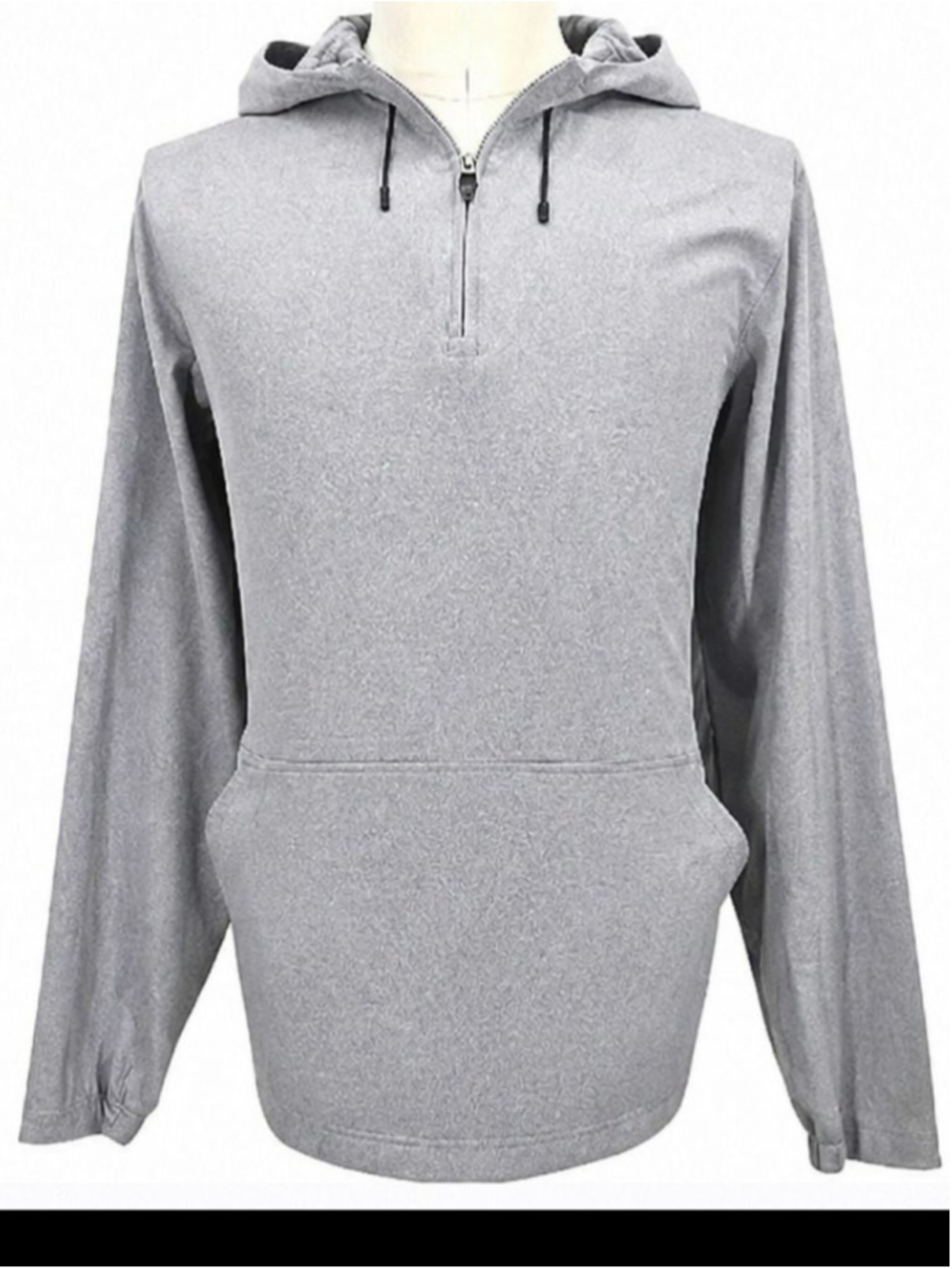 Travis Mathew Skyview Hoodie Mens L Gray Heater Tech 1/4 Zip Golf Pullover